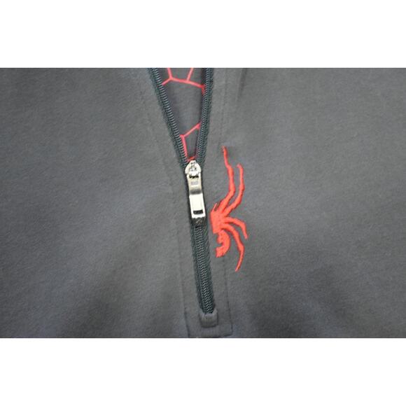 Spyder Fleece Jacket 1/4 Zip Gray Performance Long Sleeve Mens Size Small - Picture 5 of 8